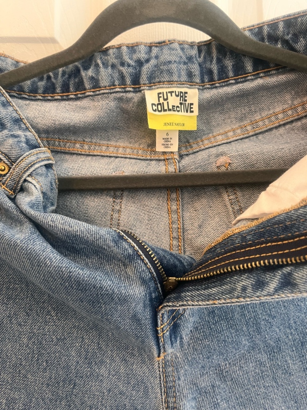 High Rise Jenee Naylor Future Collective Distressed, Wide Leg Jeans
